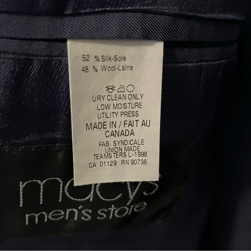 Lauren Ralph Lauren Blazer Suit Jacket Mens 42R Sports Coat Wool Silk Plaid Blue